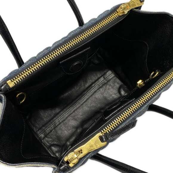 Miumiu Denim Biker Handbag Blue Leather - Picture 2 of 15